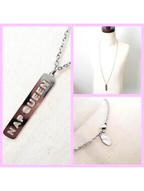 Jaeci Jewelry " Nap Queen " Long Silver Tone Necklace